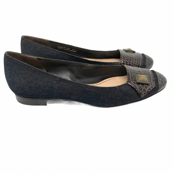 COLE HAAN Denim Faux Reptile Mixed Media Slip On Mixed Media Shoes - Picture 4 of 11